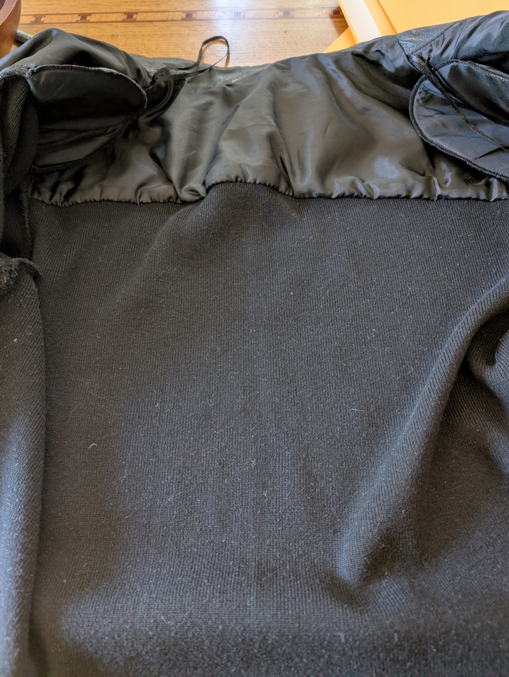 Leather/Knit Jacket In Black,XL - Picture 6 of 9